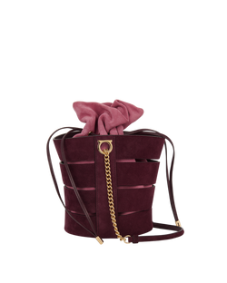 Mini Bucket Bag, Suede, Pink/Purple, GE21F468, DB/B, 4*